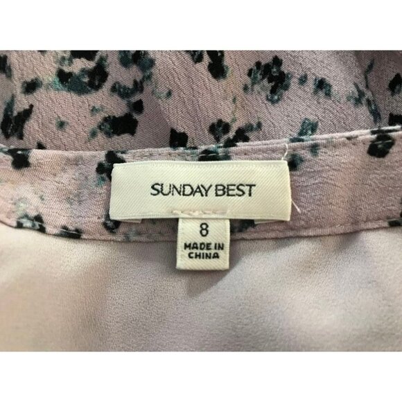 ARITZIA SUNDAY BEST Lined Skirt Size 8 Mauve Print Crochet Detail Rayon - Picture 3 of 7